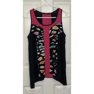 THML‎ ANTHROPOLGIE Women’s Size MP Blouse Shirt Tank Top Sleeveless Aztec Print